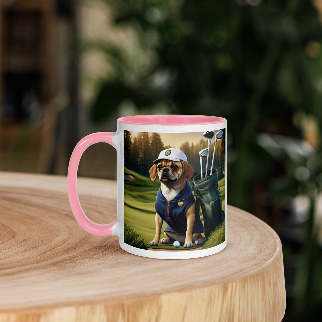 Puggle Golfer- Mug with Color Inside