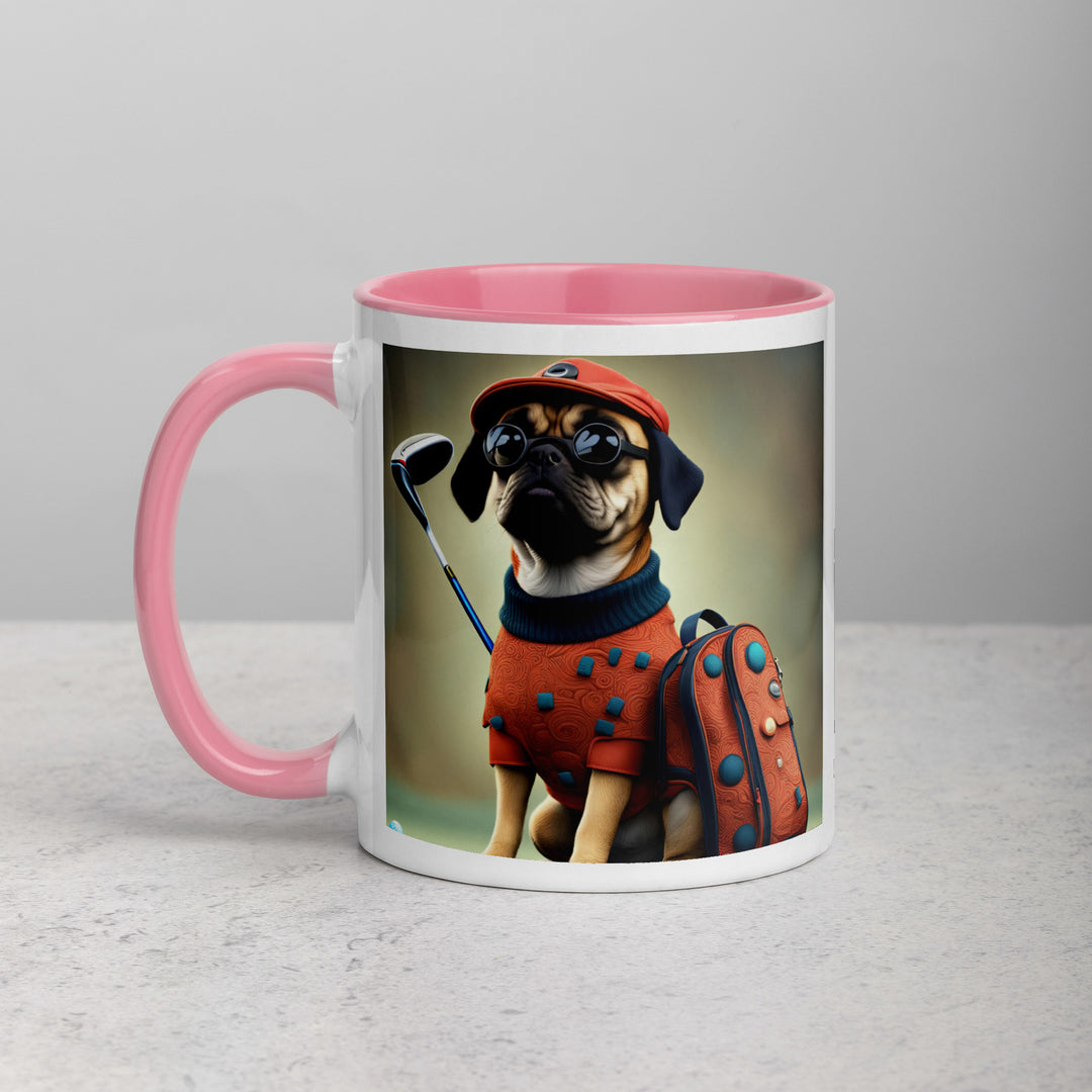 Puggle Golfer- Mug with Color Inside v4