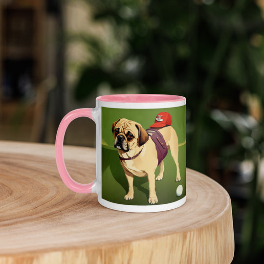 Puggle Golfer- Mug with Color Inside v11