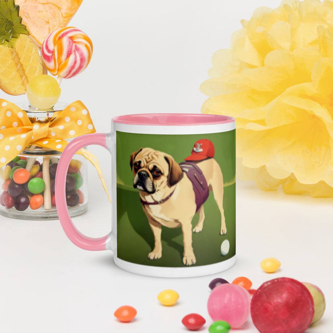 Puggle Golfer- Mug with Color Inside v12