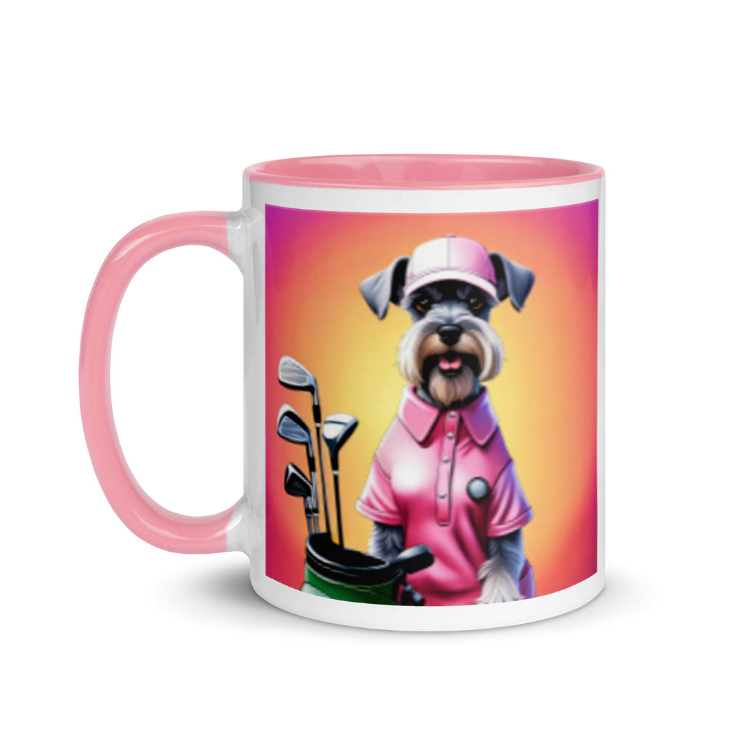 Miniature Schnauzer Golfer- Mug with Color Inside v4