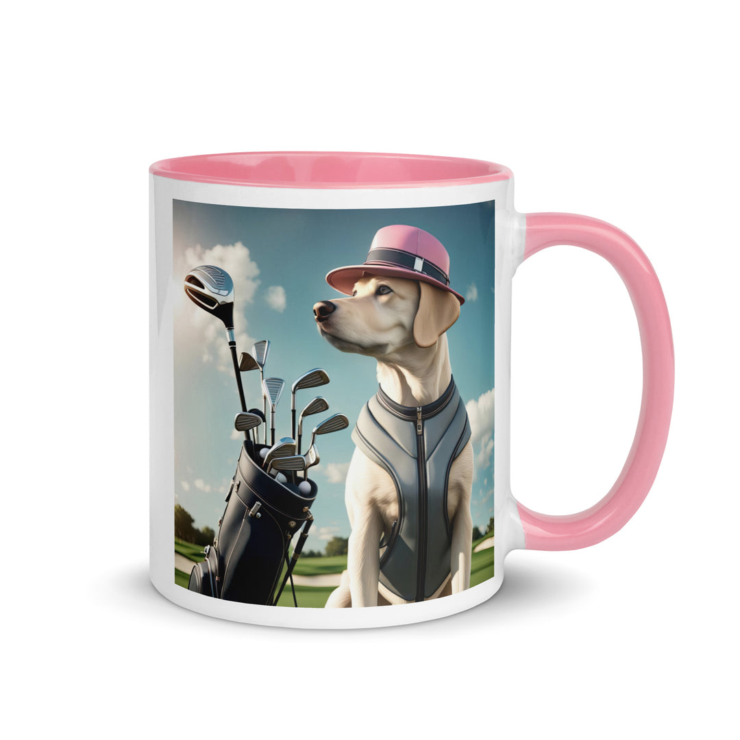 Mug with Color Inside-Labrador Retriever Golfer V3