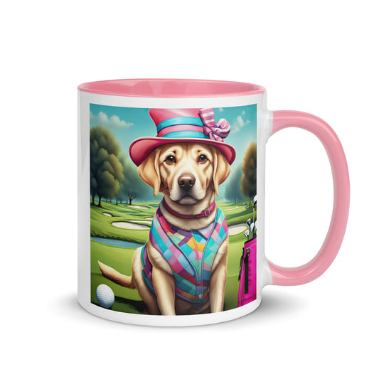 Mug with Color Inside-Labrador Retriever Golfer V6