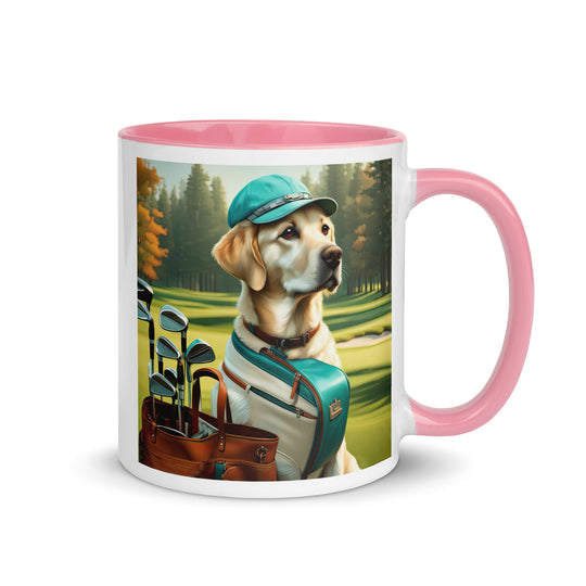 Mug with Color Inside-Labrador Retriever Golfer  V7