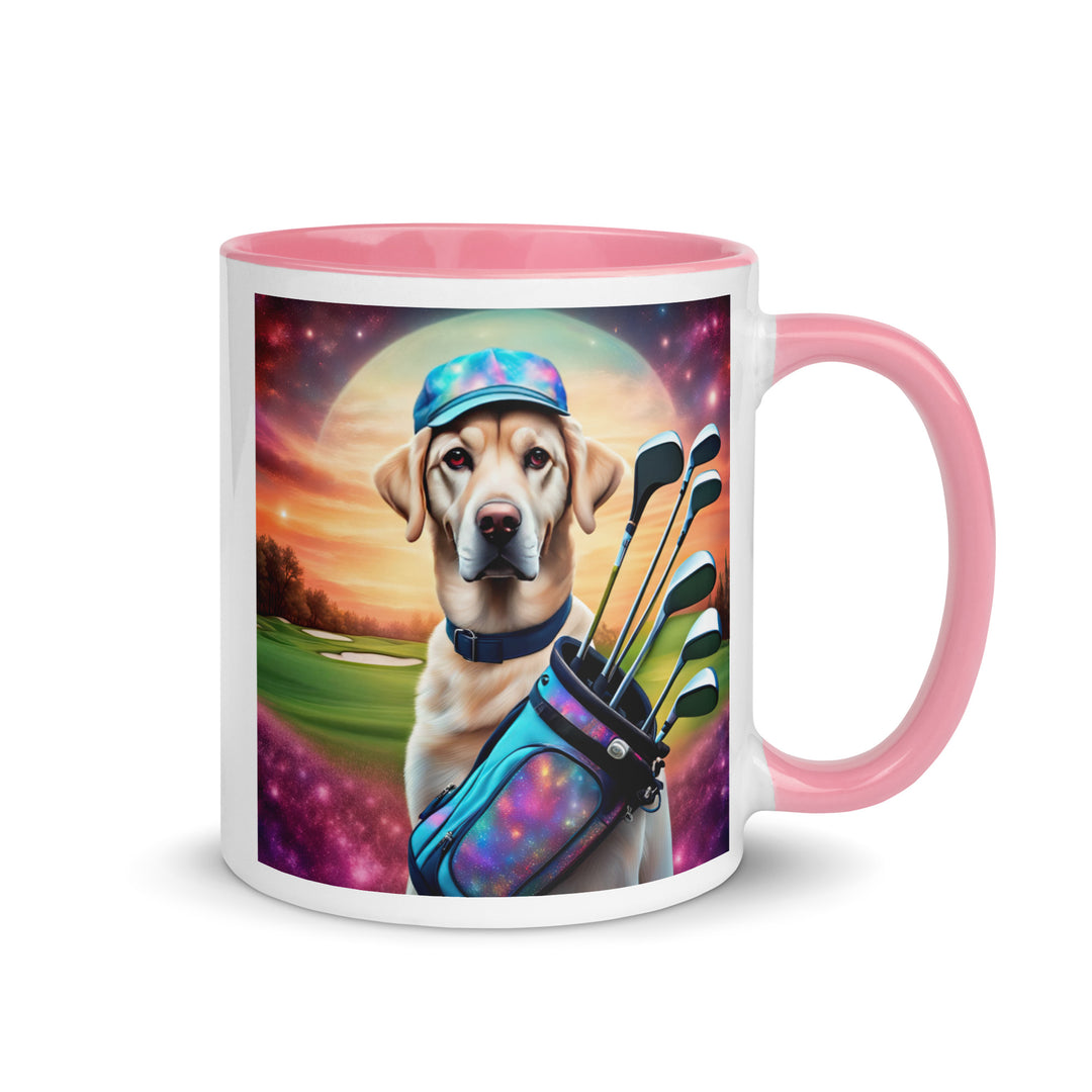 Mug with Color Inside-Labrador Retriever Golfer V8