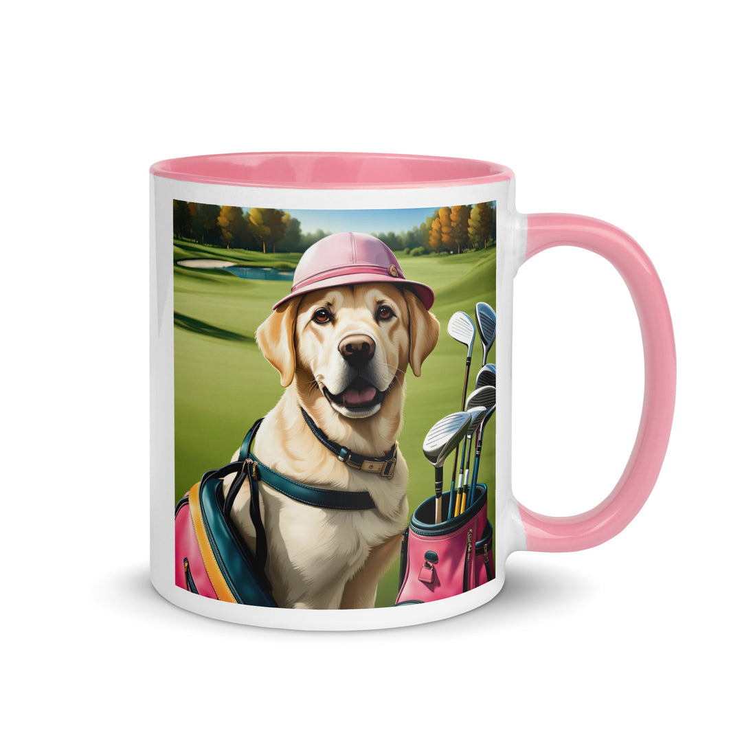 Mug with Color Inside-Labrador Retriever Golfer V10