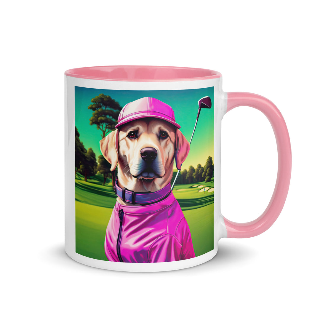 Mug with Color Inside-Labrador Retriever Golfer V14