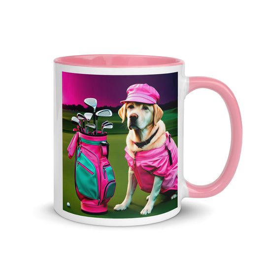 Mug with Color Inside-Labrador Retriever Golfer V16