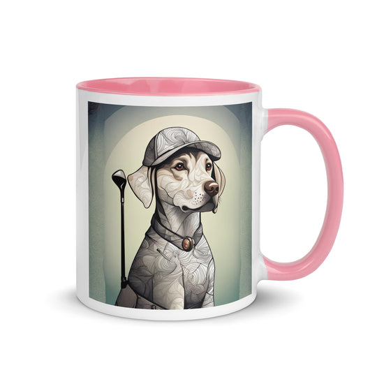 Mug with Color Inside-Labrador Retriever Golfer V17