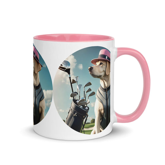 Mug with Color Inside-Labrador Retriever Golfer V24