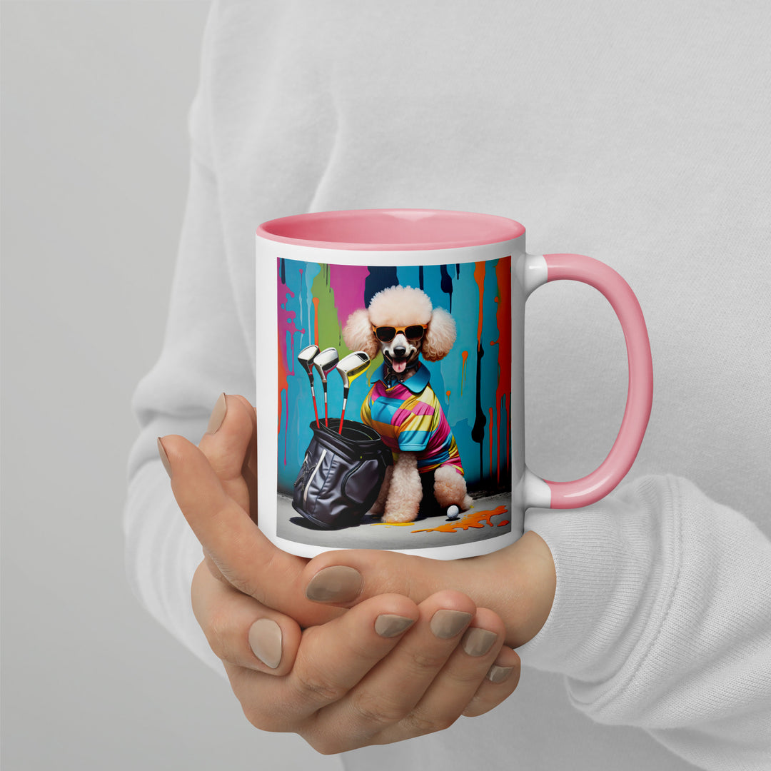 Poodle Golfer- Mug with Color Inside v3