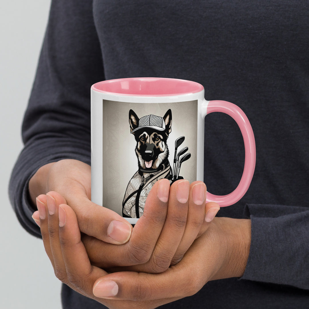 German Shepherd Golfer- Mug with Color Inside V5