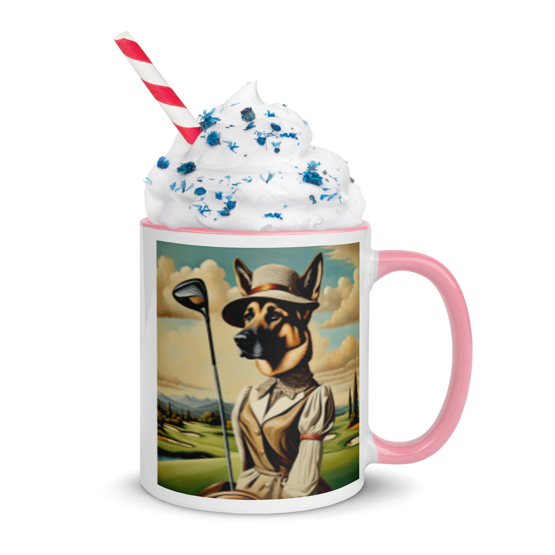 German Shepherd Golfer- Mug with Color Inside V14