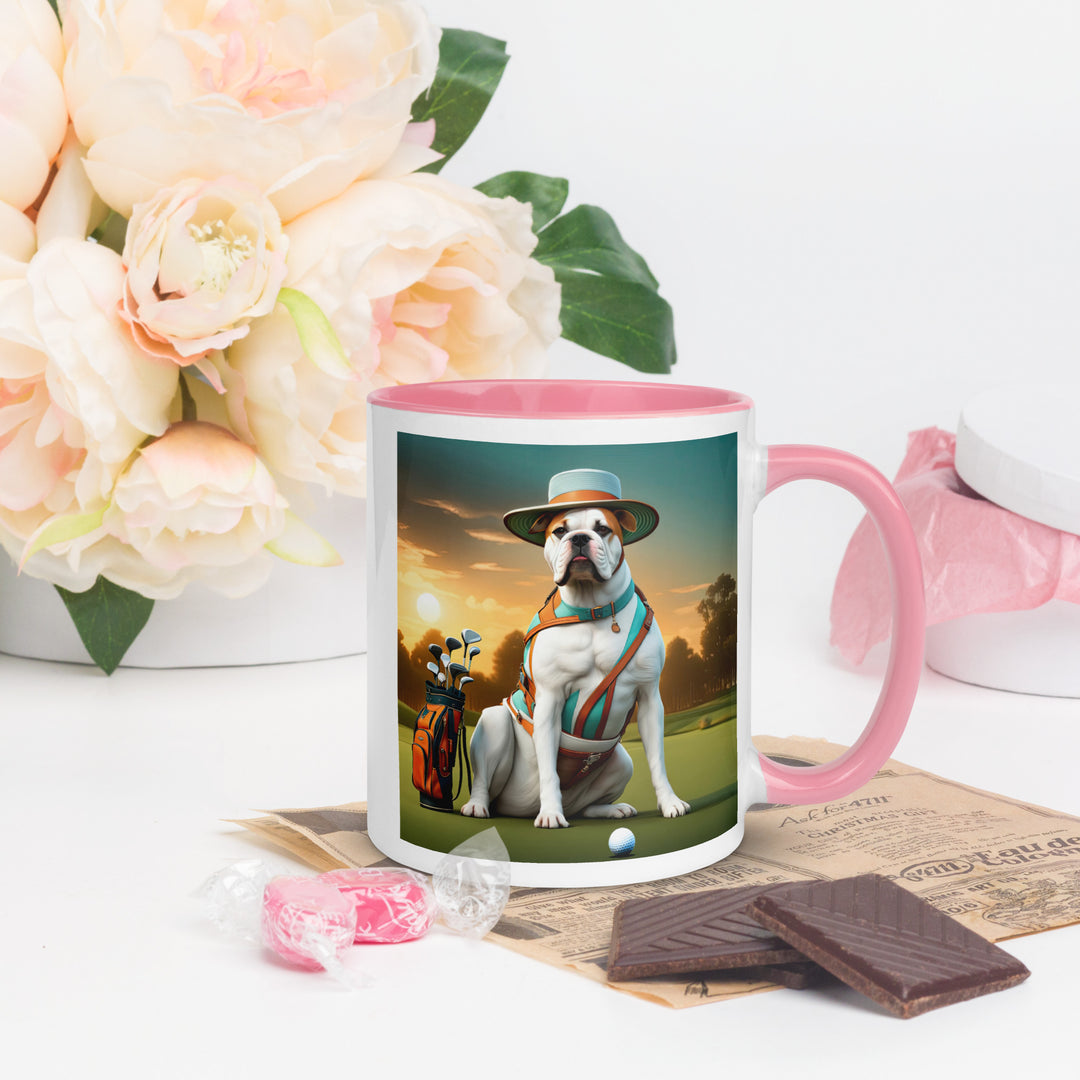 American Bulldog Golfer- Mug with Color Inside v2