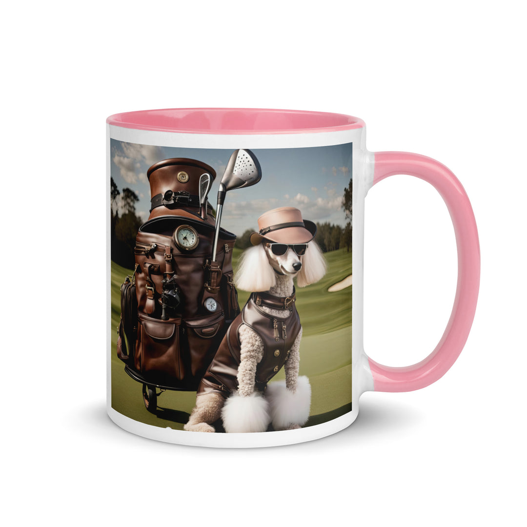 Poodle Golfer- Mug with Color Inside v6