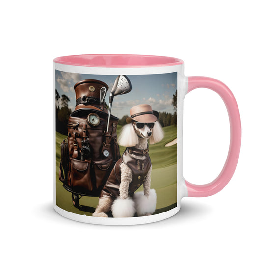 Poodle Golfer- Mug with Color Inside v6