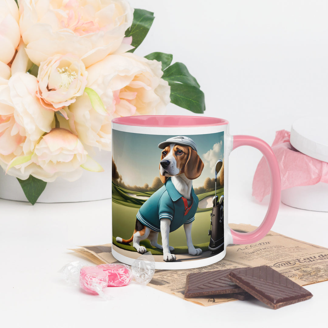 Beagle Golfer- Mug with Color Inside v2