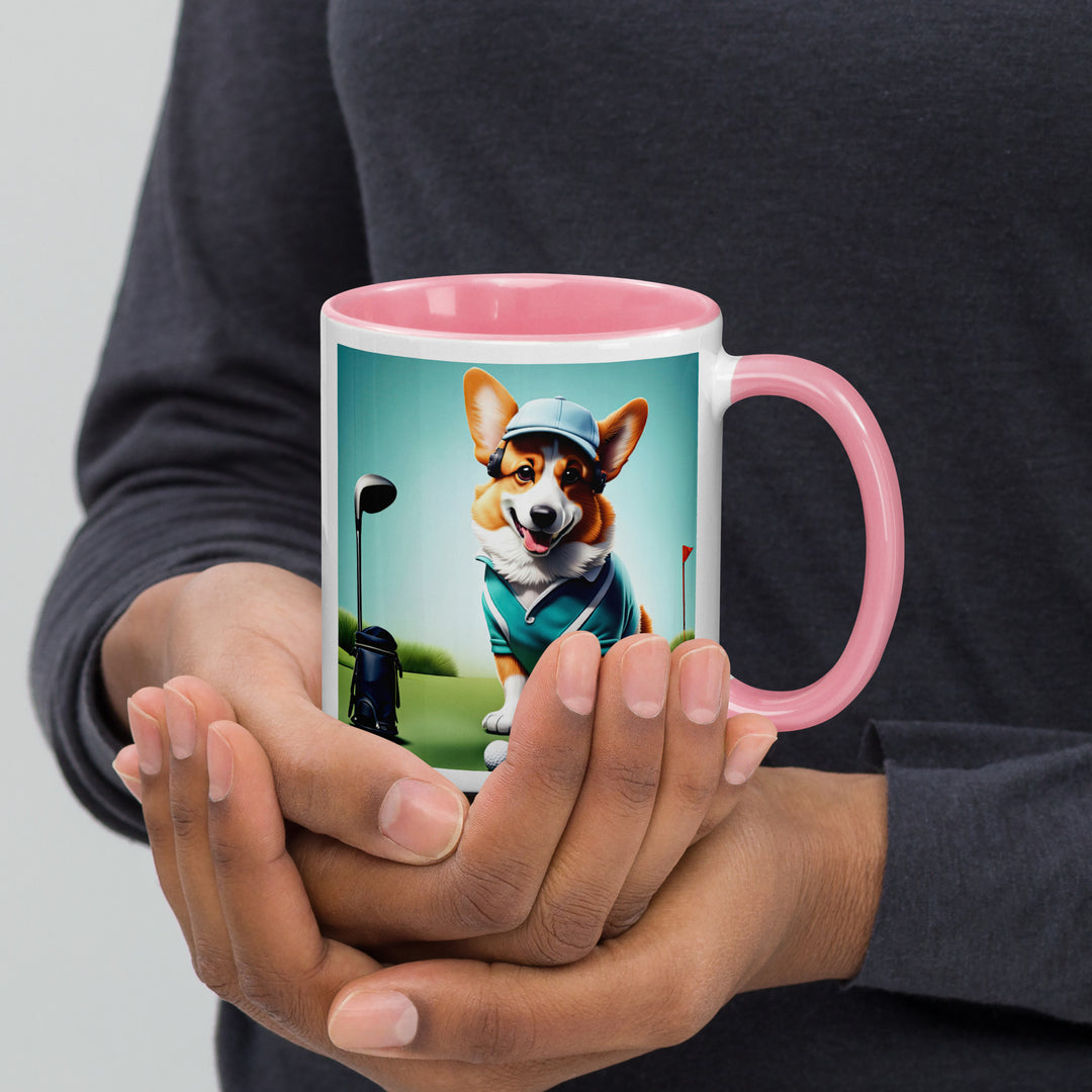 Pembroke Welsh Corgi Golfer- Mug with Color Inside