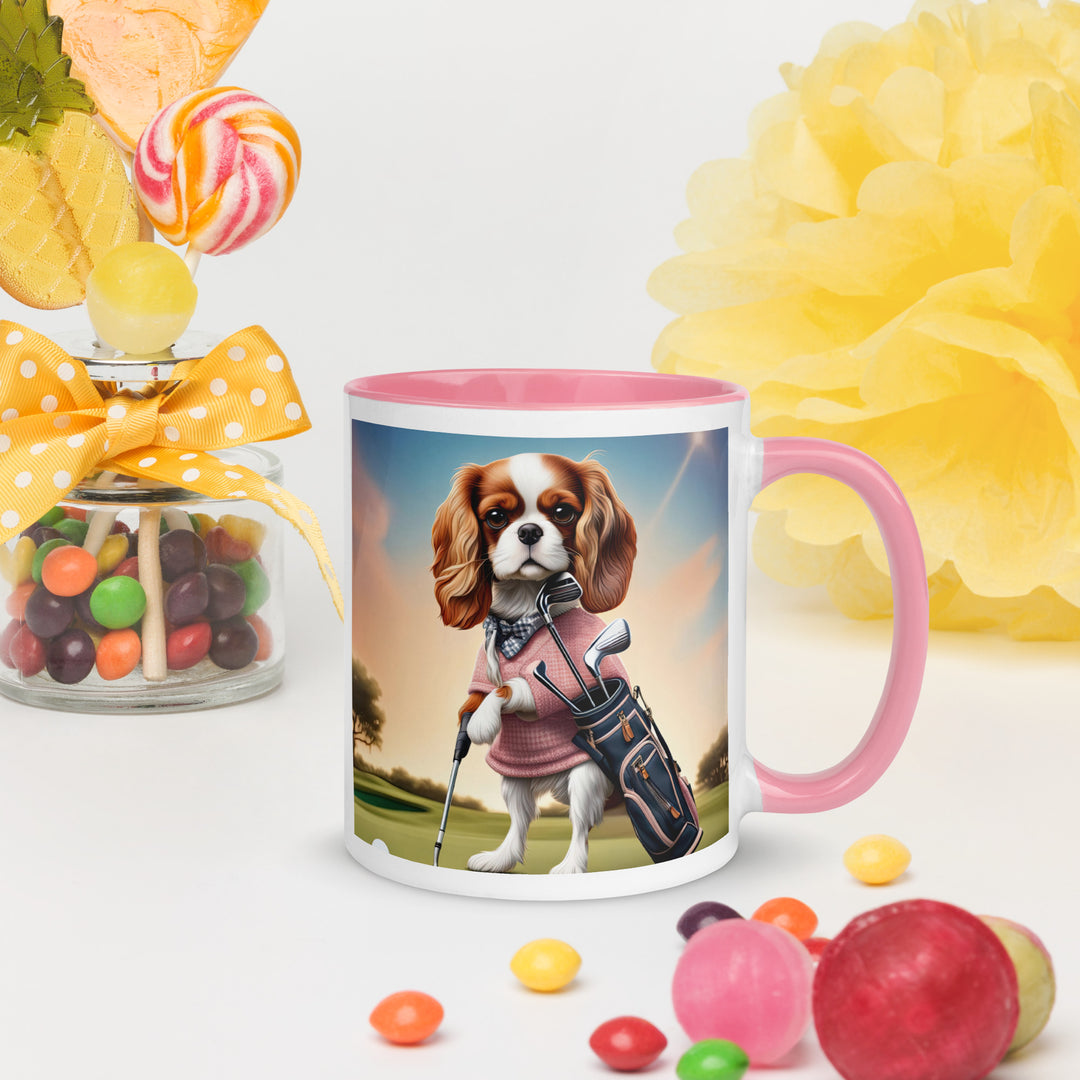 Cavalier King Charles Spaniel Golfer- Mug with Color Inside v2