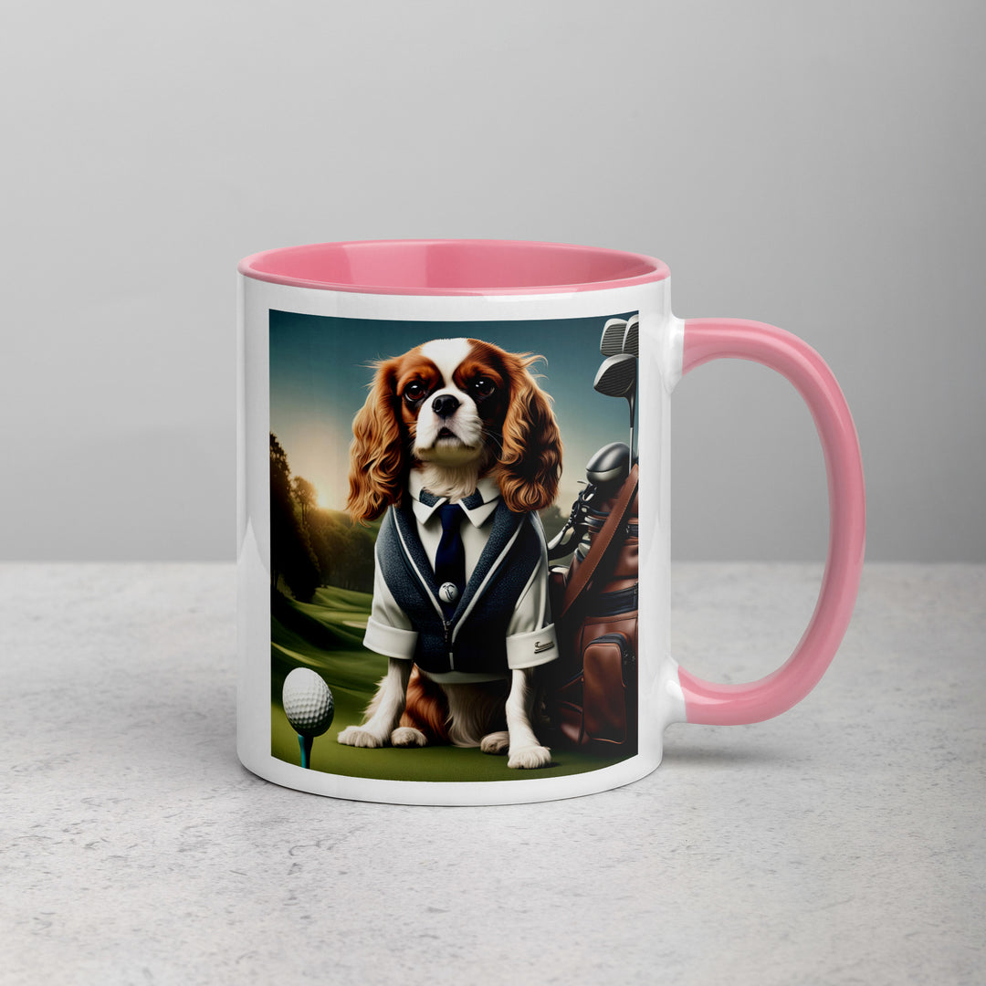 Cavalier King Charles Spaniel Golfer- Mug with Color Inside v3