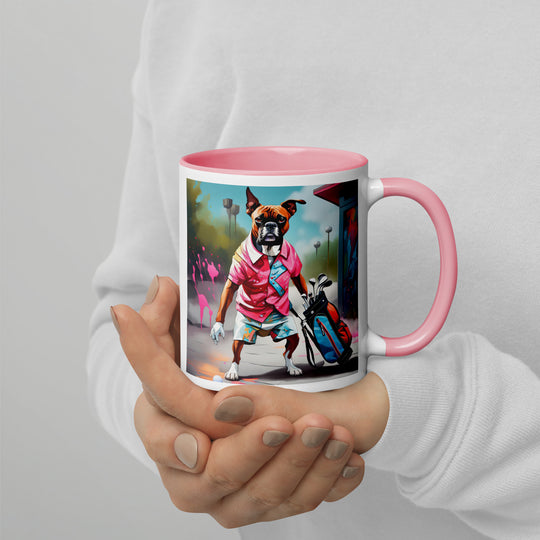 Boxer Golfer- Mug with Color Inside v2