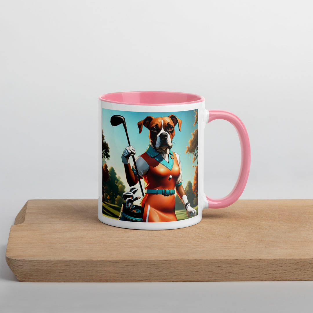 Boxer Golfer- Mug with Color Inside v4