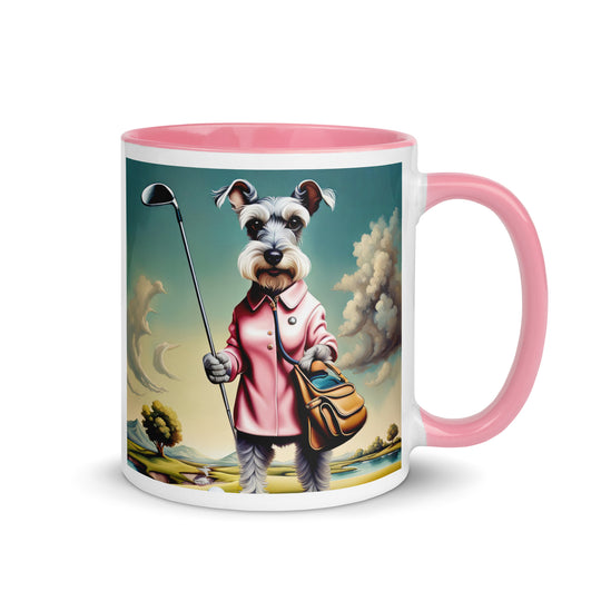 Miniature Schnauzer Golfer- Mug with Color Inside