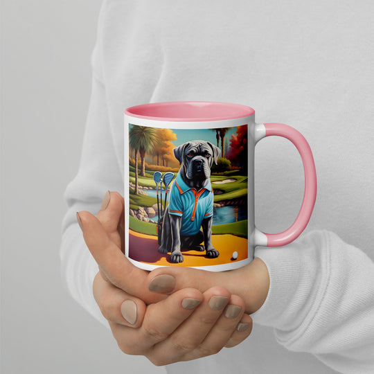 Cane Corso Golfer- Mug with Color Inside v4