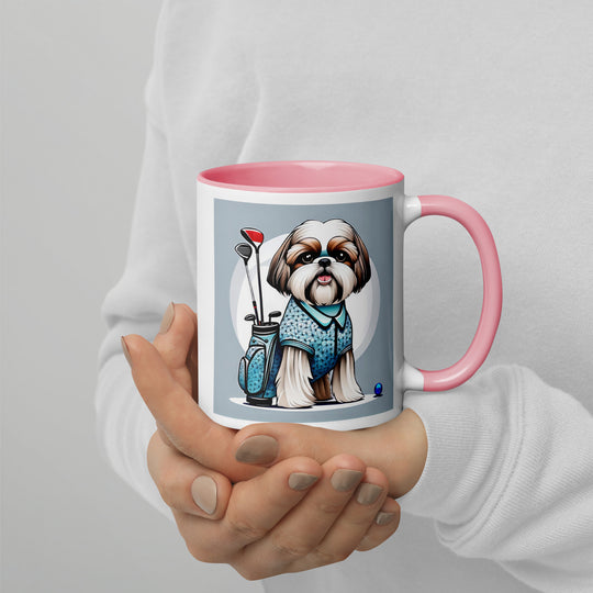 Shih Tzu Golfer- Mug with Color Inside v3