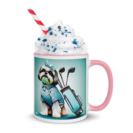 Shih Tzu Golfer- Mug with Color Inside v4