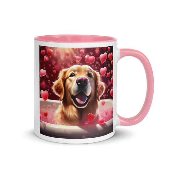 Golden Retriever Romantic- Mug with Color Inside