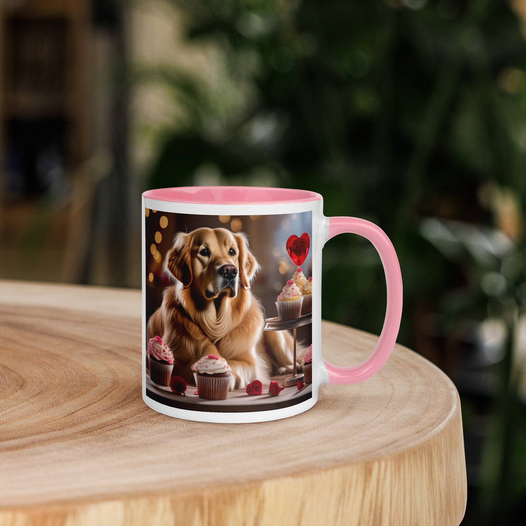 Golden Retriever Romantic- Mug with Color Inside v3