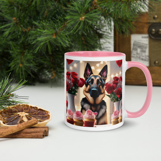 German Shepherd Romantic- Mug with Color Inside v2