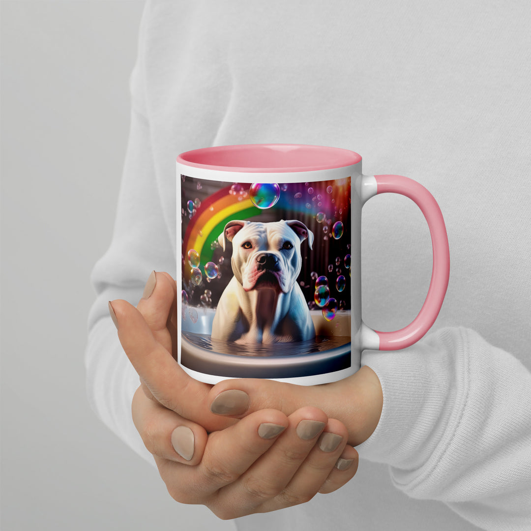 American Bulldog Romantic- Mug with Color Inside v3