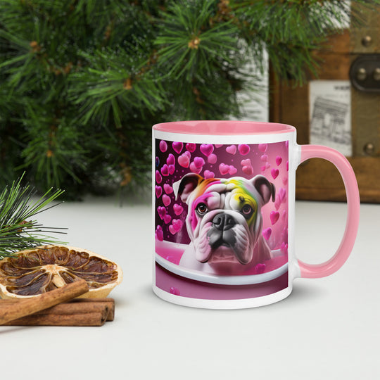 Bulldog Romantic- Mug with Color Inside