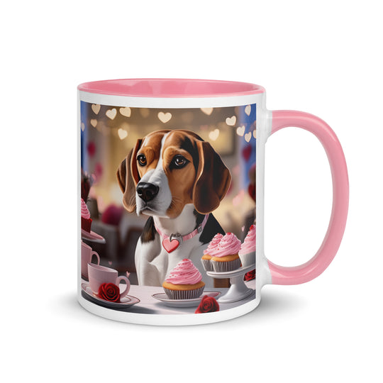 Beagle Romantic- Mug with Color Inside v2