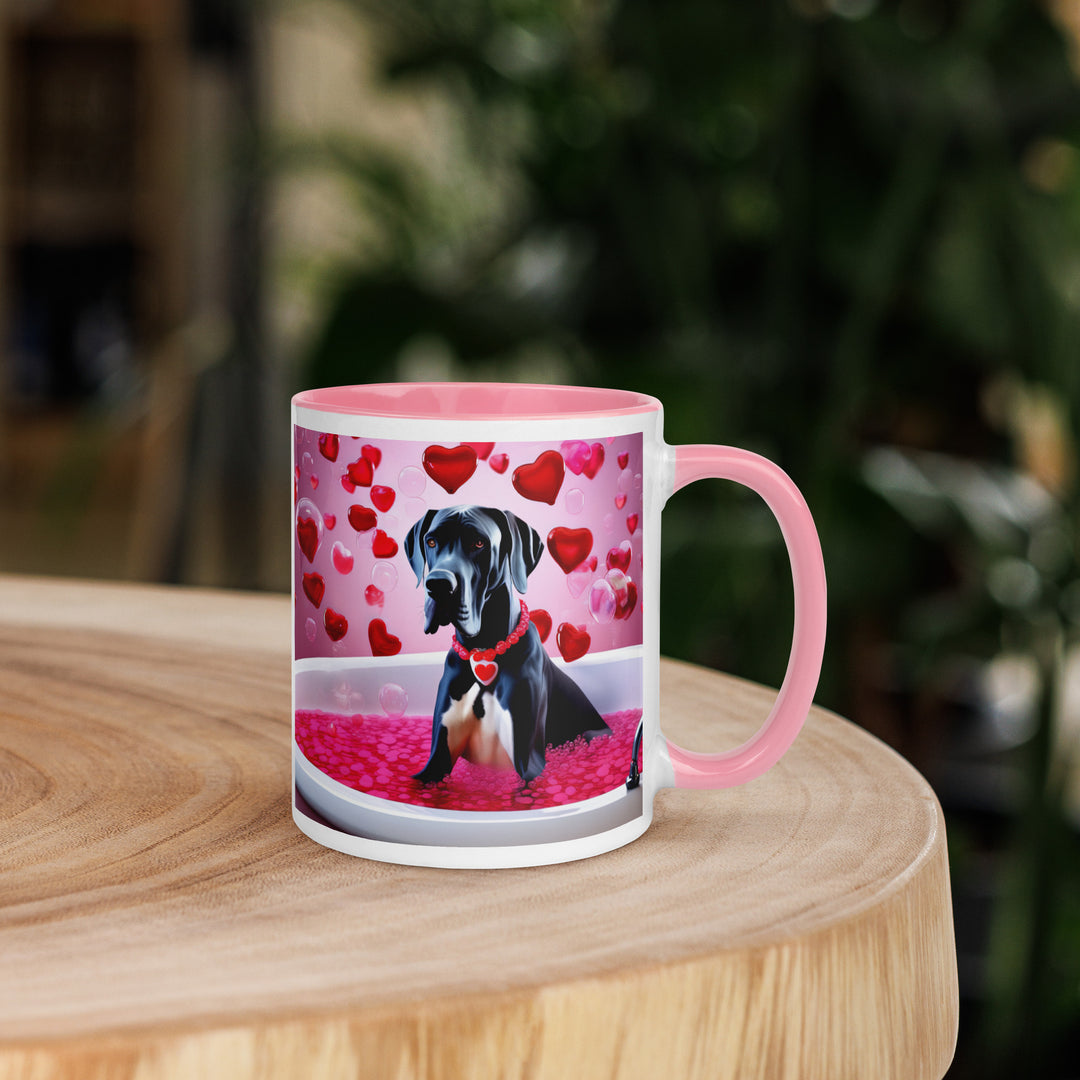 Great Dane Romantic- Mug with Color Inside v2