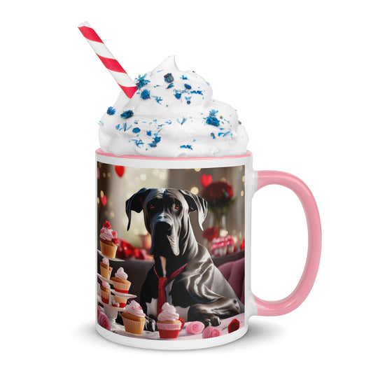 Great Dane Romantic- Mug with Color Inside v2