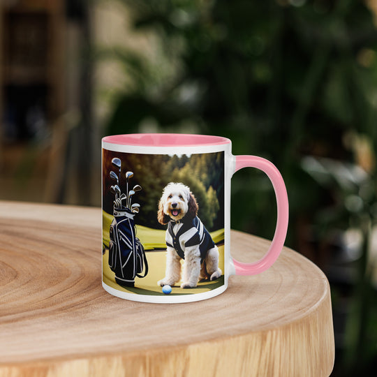 Bernedoodle Golfer- Mug with Color Inside