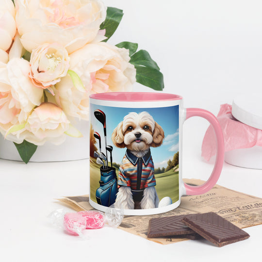 Cavachon Golfer- Mug with Color Inside