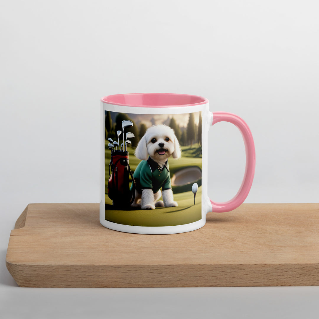 Cavachon Golfer- Mug with Color Inside v3