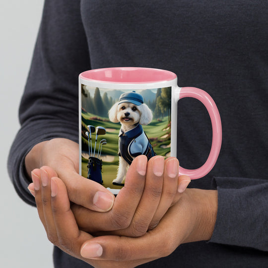 Cavachon Golfer- Mug with Color Inside v4