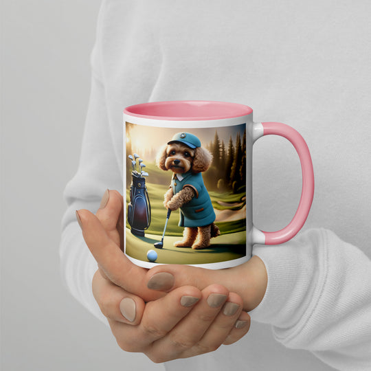 Cavapoo Golfer- Mug with Color Inside v5