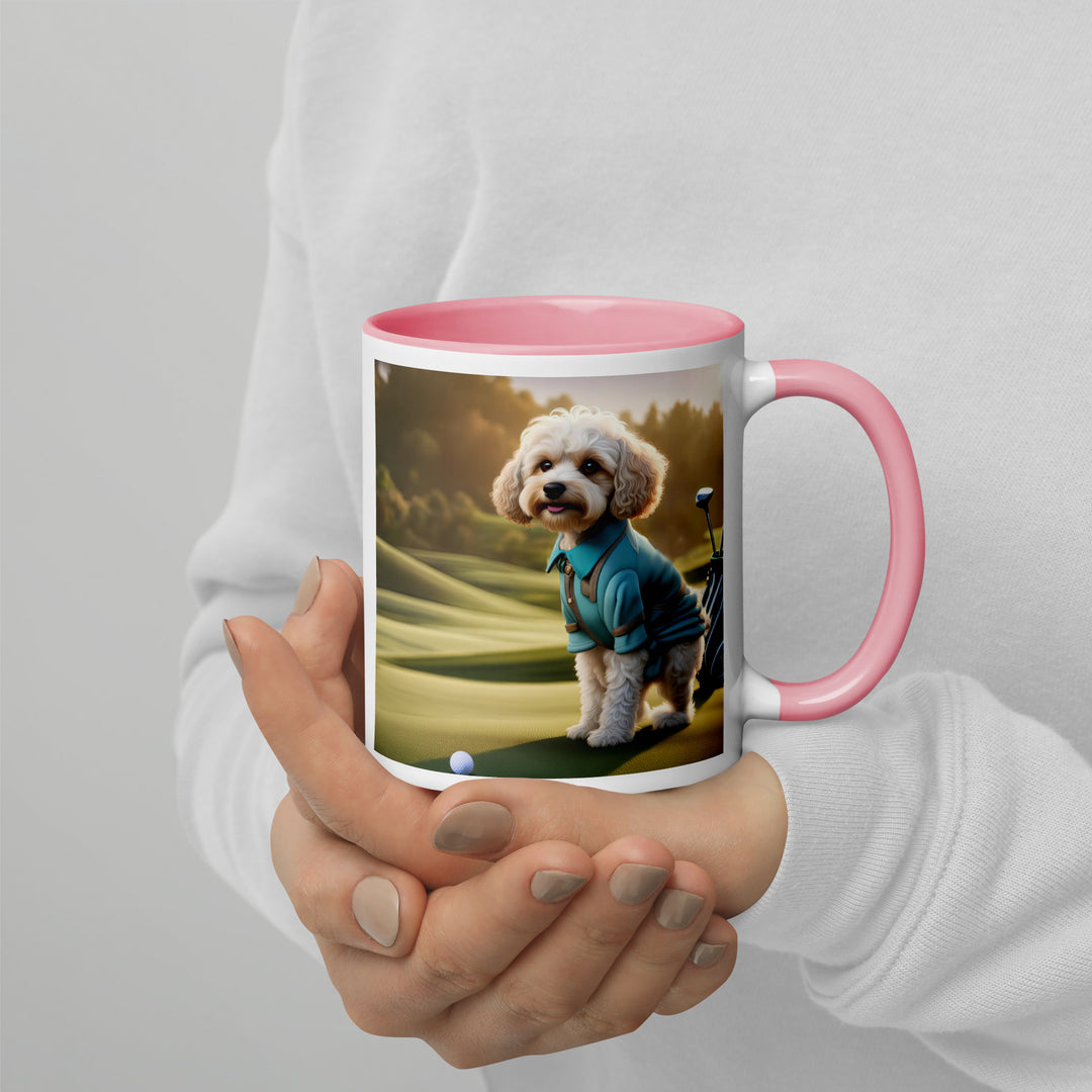 Cavapoo Golfer- Mug with Color Inside v4