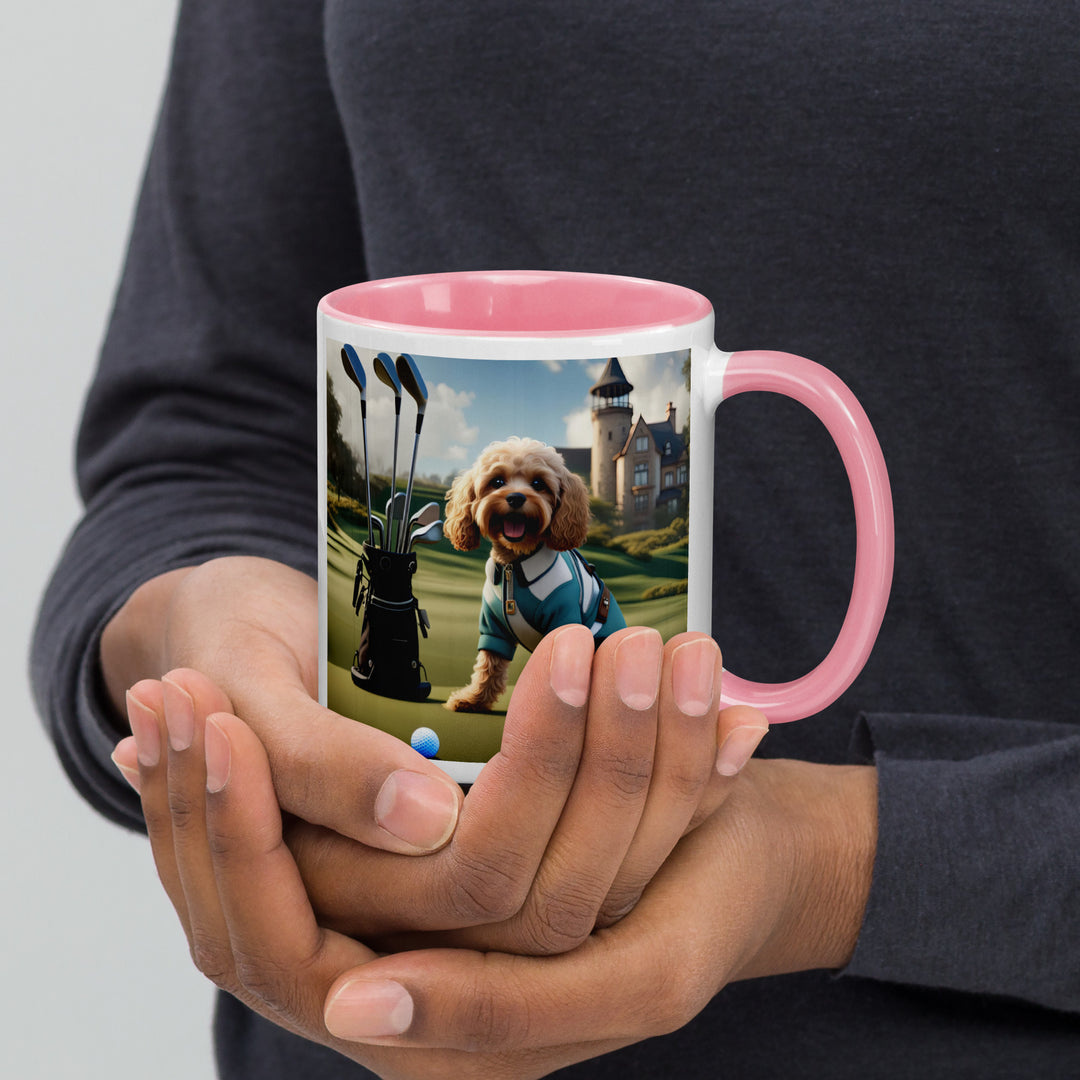 Cavapoo Golfer- Mug with Color Inside v6
