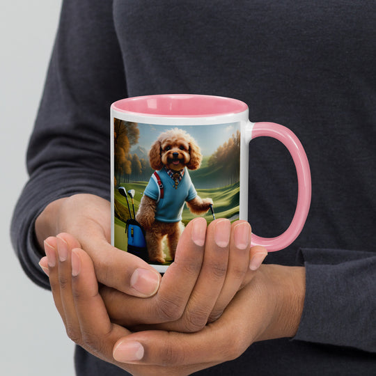 Cavapoo Golfer- Mug with Color Inside v7