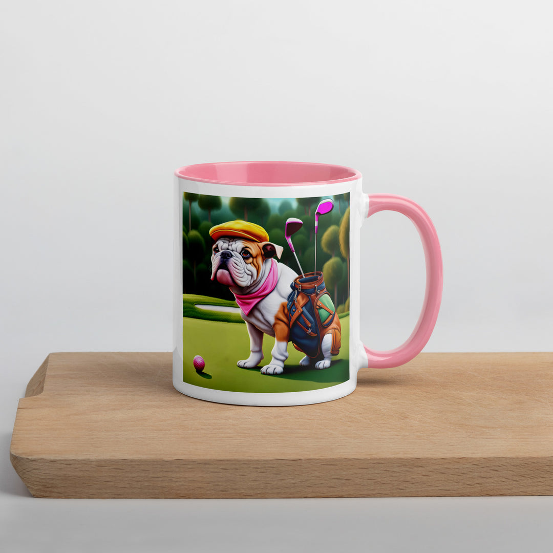 Catahoula Bulldog Golfer- Mug with Color Inside v5