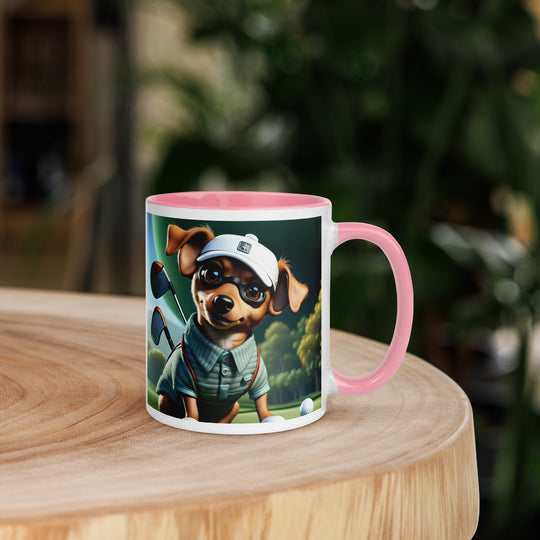 Chiweenie Golfer- Mug with Color Inside v4