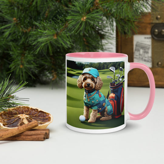 Cockapoo Golfer- Mug with Color Inside v5