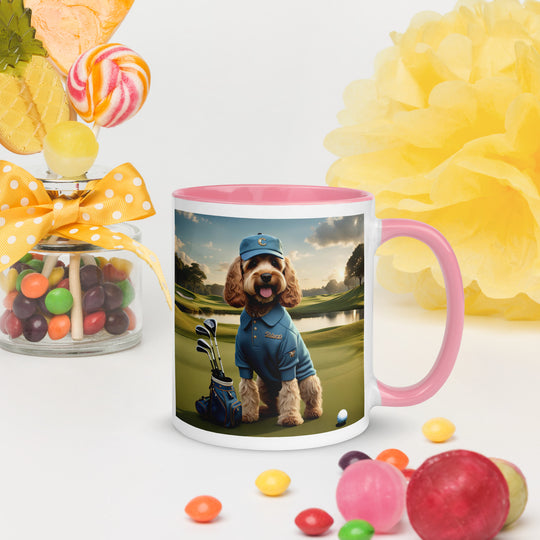 Cockapoo Golfer- Mug with Color Inside v6